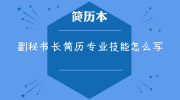 副秘书长简历专业技能怎么写