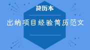 出纳项目经验简历范文