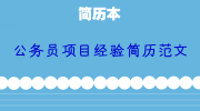 公务员项目经验简历范文