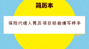 保险代理人简历项目经验填写样本