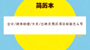 会计/财务助理/文员/出纳员简历项目经验怎么写