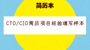 CTO/CIO简历项目经验填写样本