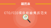 CTO/CIO项目经验简历范文