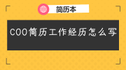 COO简历工作经历怎么写