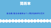副总裁/副总经理岗位个人简历自我评价范文