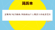 互联网/电子商务/网游岗位个人简历工作经历范文