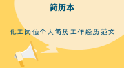 化工岗位个人简历工作经历范文