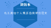 化工岗位个人简历自我评价范文