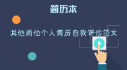 其他岗位个人简历自我评价范文