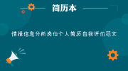 情报信息分析岗位个人简历自我评价范文