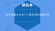 会计电算化专业个人简历项目经验范文