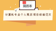 计算机专业个人简历项目经验范文