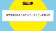 信息管理和信息系统专业个人简历个人技能范文