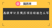 高级审计员简历项目经验怎么写