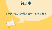 首席执行官/CEO简历自我评价填写样本