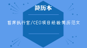 首席执行官/CEO项目经验简历范文