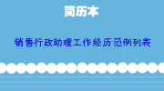 销售行政助理工作经历范例列表