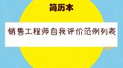 销售工程师自我评价范例列表