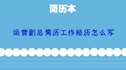 运营副总简历工作经历怎么写