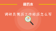 调研员简历工作经历怎么写