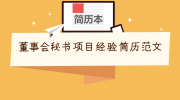 董事会秘书项目经验简历范文