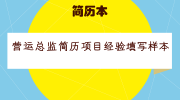 营运总监简历项目经验填写样本