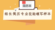 组长简历专业技能填写样本