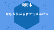 程序员简历自我评价填写样本