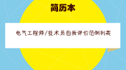 电气工程师/技术员自我评价范例列表