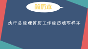 执行总经理简历工作经历填写样本