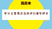 审计主管简历自我评价填写样本