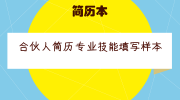 合伙人简历专业技能填写样本