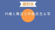 代理人简历工作经历怎么写