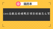 ceo总裁总经理简历项目经验怎么写