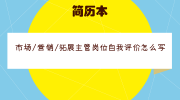 市场/营销/拓展主管岗位自我评价怎么写