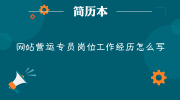 网站营运专员岗位工作经历怎么写