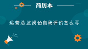 运营总监岗位自我评价怎么写