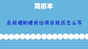 总经理助理岗位项目经历怎么写