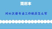 对外汉语专业工作经历怎么写