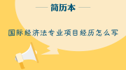 国际经济法专业项目经历怎么写