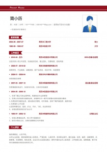 首席执行官CEO/总裁/总经理空白免费简历模板下载