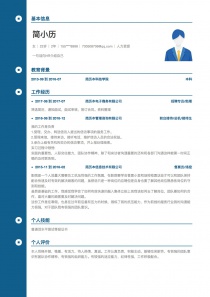 本科学历人力资源简历模板免费下载