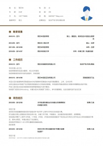 知识产权/专利/商标个人简历模板Word格式