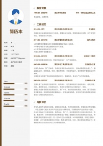 生产项目工程师简历模板下载