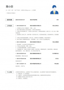 最新人力资源空白免费简历模板下载