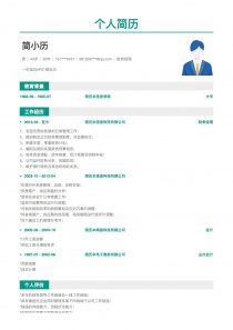 大专学历财务经理完整个人简历样本