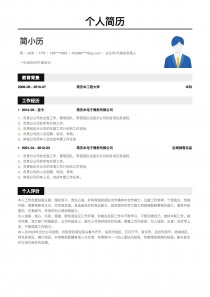 分公司/代表处负责人空白word简历模板
