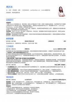 阿里360优秀Android高级开发简历模版